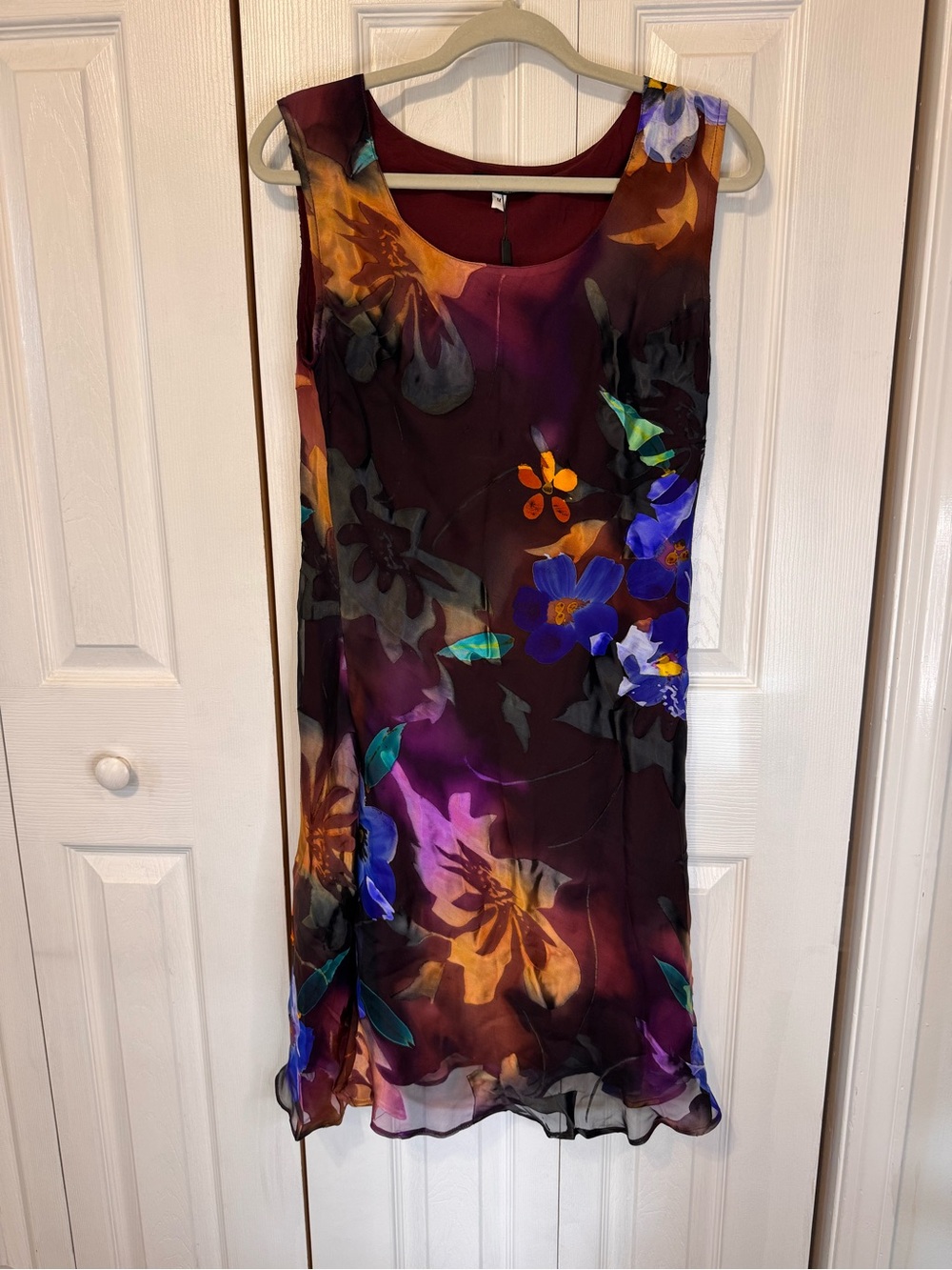 Ampour Floral Watercolor Sleeveless Layered Dress Vibrant Multicolor Size Medium - Picture 3 of 15